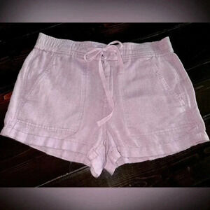 Lou & Grey Soft Linen Blend Lavender Shorts Size Small